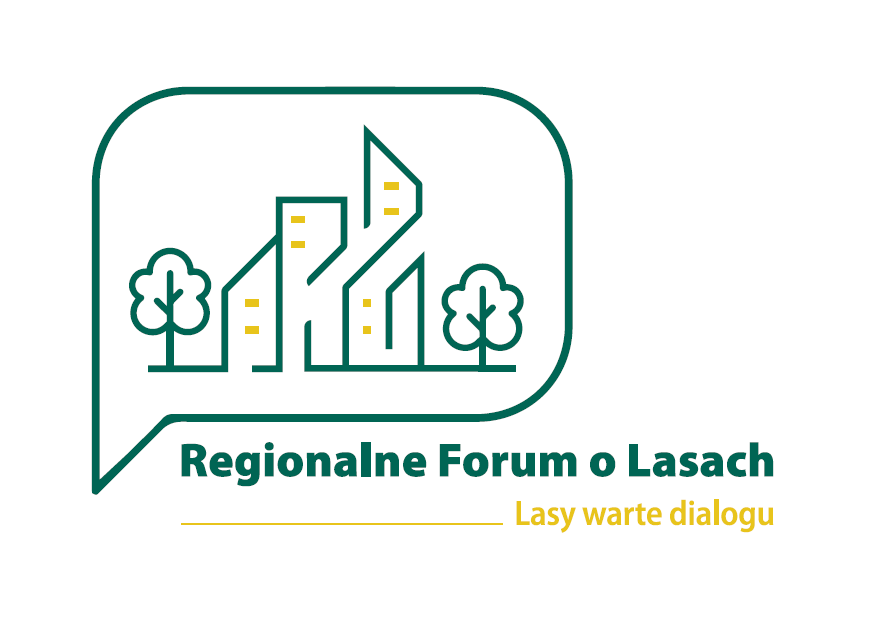 Grafika przedstawia logo Regionalnego Forum o Lasach.